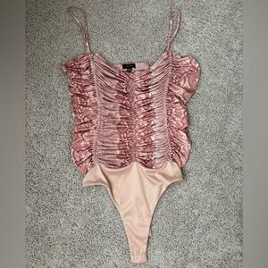 Pink snake skin AFRM bodysuit size large